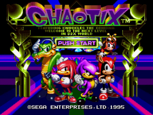 Knuckles Chaotix Title Screen